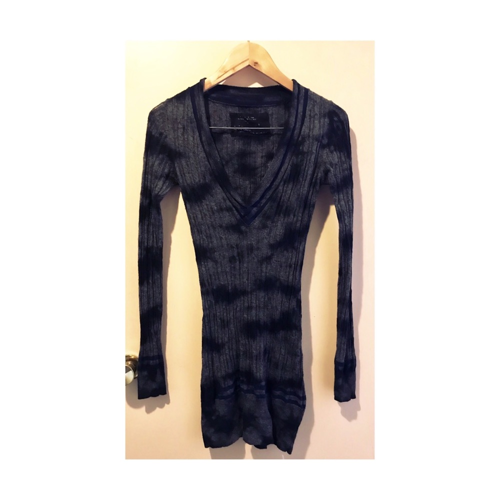 All Saints Willow V Neck Sweater Tunic Tie Dye 4